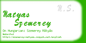 matyas szemerey business card