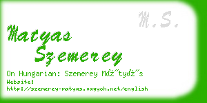 matyas szemerey business card